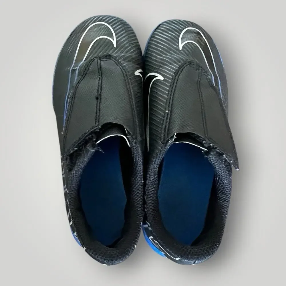 SIZE 12C Nike Mercurial Vapor 15 Black Blue Slip On Indoor Soccer Cleats PS